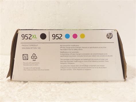 Genuine Hp 952xl Black 952 Tri Color Combo Pack Ink Cartridges N9k28an New 889894824653 Ebay