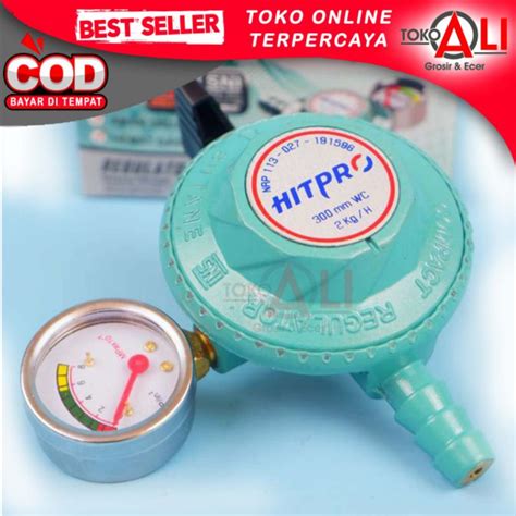 Jual Regulator Tekanan Rendah Elpiji Regulator Kompor Gas Hitpro Low Pressure Dengan Meter Lpg