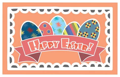 Premium Vector Easter Background With Cute Rabbit Colorful Eggs And A