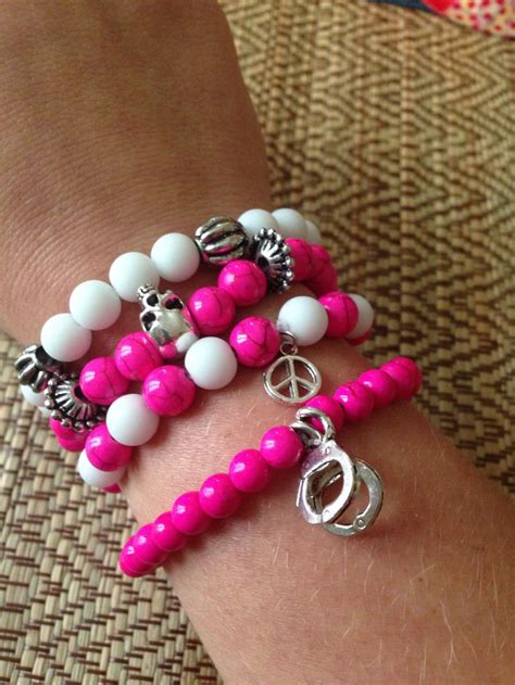 Création Lili z Hyppiz bracelets rose et blanc ensemble de 4