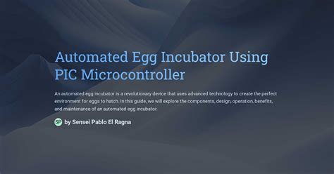 Automated Egg Incubator Using Pic Microcontroller