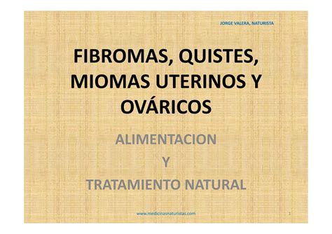 Fibromas Quistes Miomas Uterinos Y Ováricos Ppt