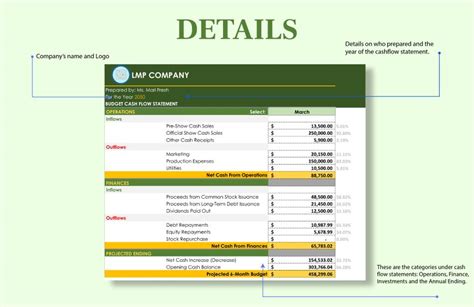 Budget Cash Flow Template in Excel, Google Sheets - Download | Template.net