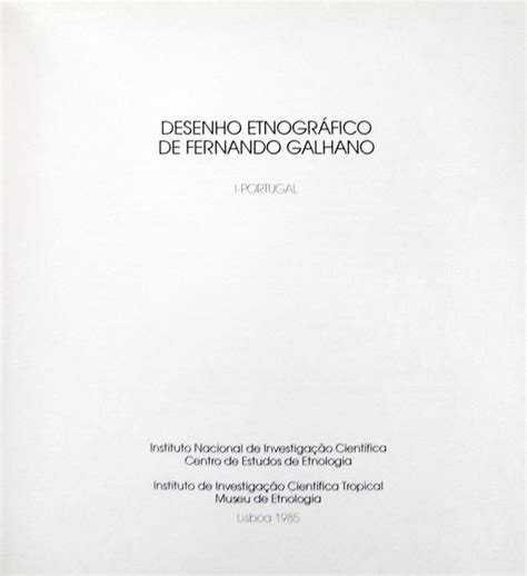 DESENHO ETNOGRÁFICO DE FERNANDO GALHANO Good Soft Cover Livraria