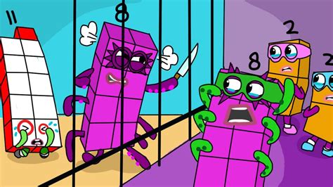 Numberblocks Octonaughty And Terrible Two Gets Arrested L Numberblocks Fanmade Coloring Story