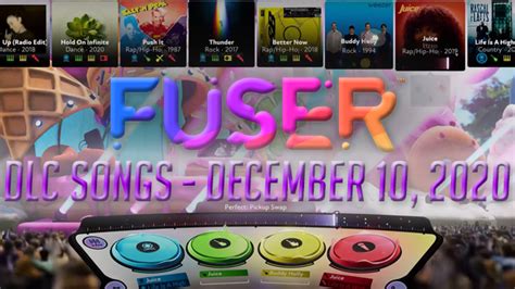 New Weekly FUSER DLC Songs - December 10, 2020