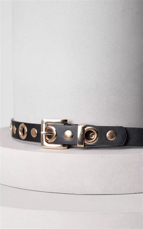 Riem Met Grote Studs Zwart Goud Guts Gusto