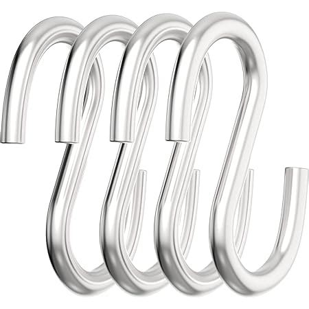 Amazon 6 Pack 5 25 Inch Heavy Duty Solid Stainless Steel S Hook S