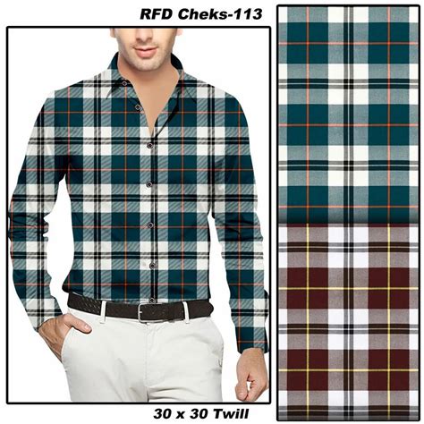 Check Shirting Fabric Mens Cotton Checks Shirts Fabric Manufacturer