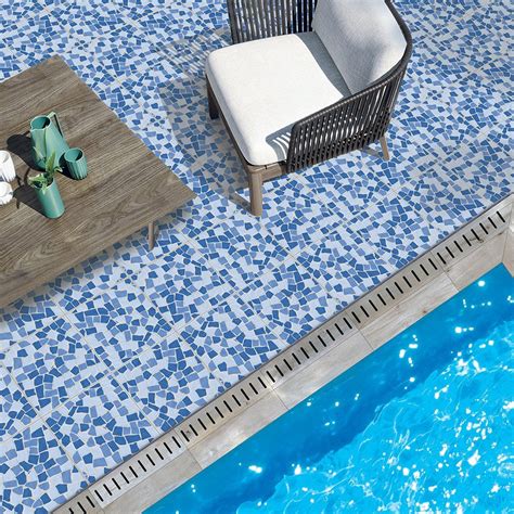 Rustic Ceramic Varmora Alfa Azul Swimming Pool Floor Tile Size 1x1