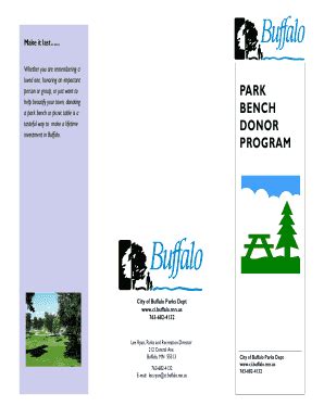 Fillable Online Get The Park Bench Donation Form Pdffiller Fax Email