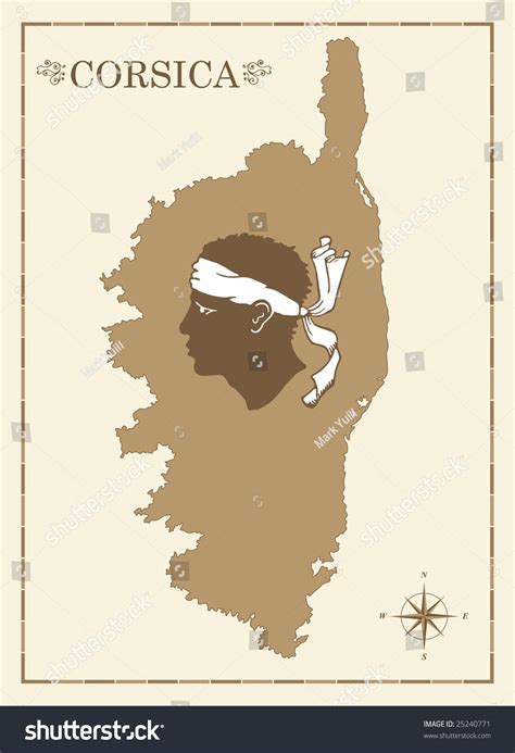 Old Style Map Corsica Corsican Emblem Stock Vector 25240771 - Shutterstock