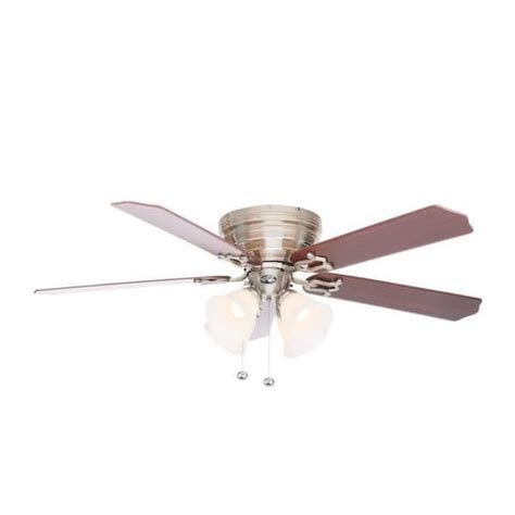 Hampton Bay Carriage House 52 In Indoor Led Brushed Nickel Ceiling Fan With Light Kit