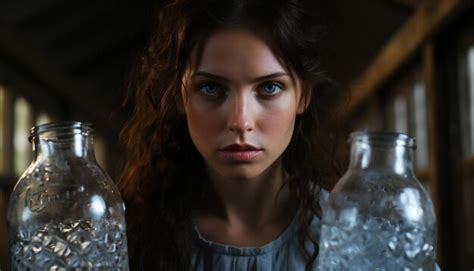 Premium Photo Young Woman Holding A Water Bottle Looking At Camera