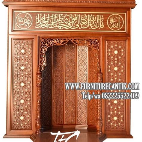 Pintu Utama Masjid Kayu Jati Kaligrafi Toko Furniture Cantik Jepara