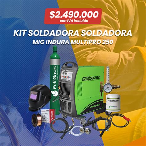 Kit Soldadora Mig Indura Multipro Full Gases