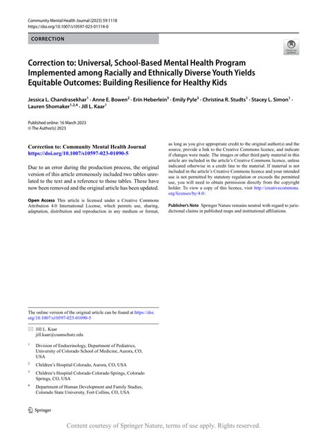 Pdf Correction To Universal School Based Mental Health Program