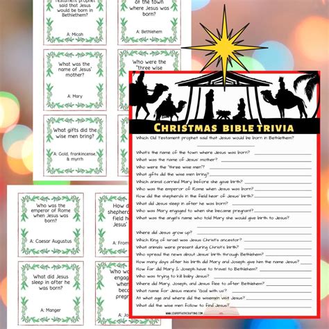 Free Printable Christmas Bible Trivia Printable Templates