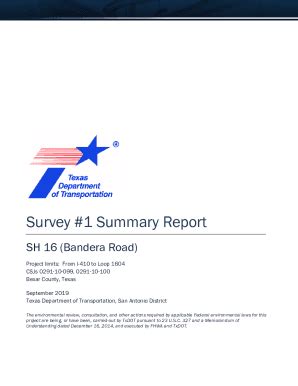 Fillable Online Ftp Txdot Survey Report Sh Bandera Road Fax