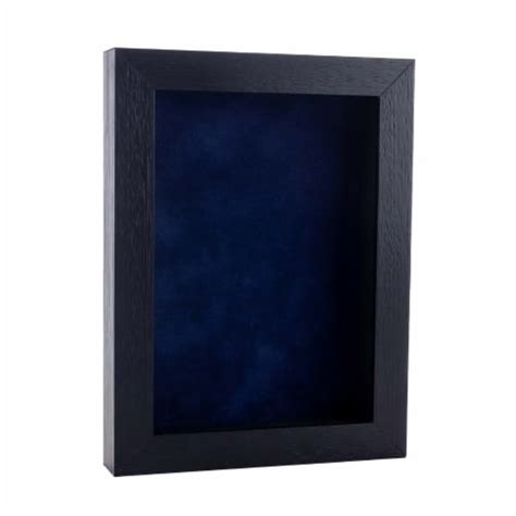 Black Wood Grain Shadow Box Frame Acrylic Front Navy Blue Suede 30 Sizes 9x12 9x12 Kroger