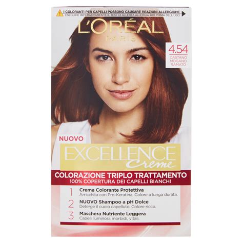 Loréal Paris Excellence Crema Colorante Triplo Trattamento Avanzato 454 Castano Mogano Ramato