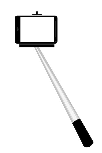 Premium Vector Simple Vector Selfie Stick And Smartphone Isolated On