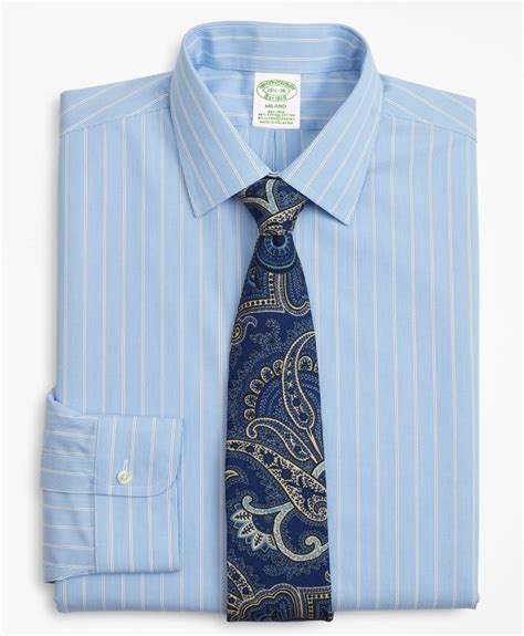 Brooks Brothers Stretch Extra Slim Fit Slim Fit Dress Shirt In Blue For