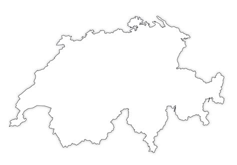 Switzerland Outline Map, Switzerland Blank Map