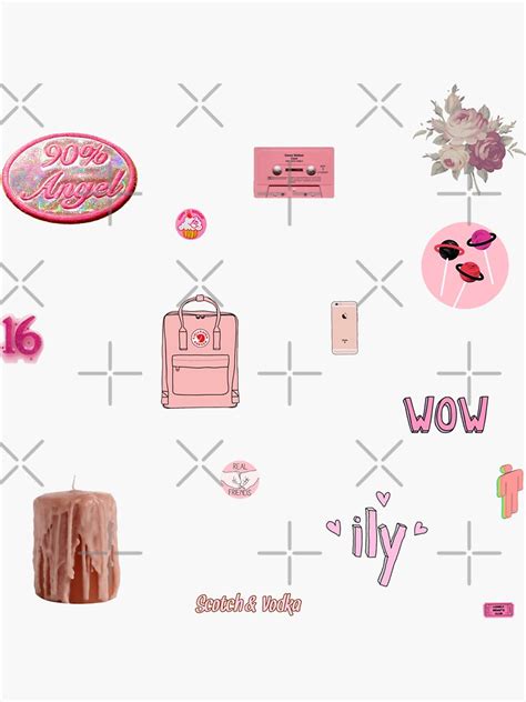 Pink Aesthetic Sticker Pack Sticker By Mayahanna Redbubble