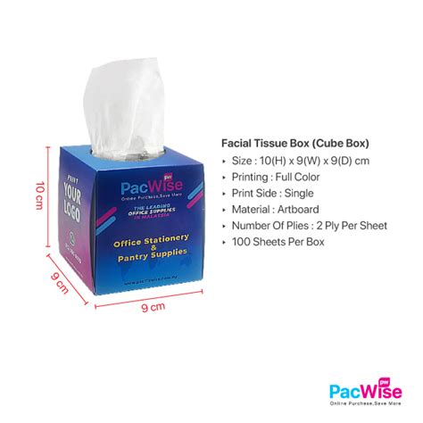 Review Customized Printing Facial Tissue Box Cube Box Tisu Pop Up Tissue Paper 2 Ply 100 Sheets