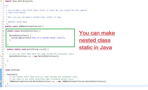 Can We Declare A Class Static In Java Top Level And Nested Static