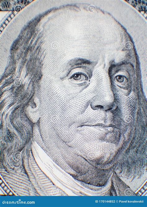 Benjamin Franklin Face on Us One Hundred Dollar Bill Macro , Stock Photo - Image of american ...