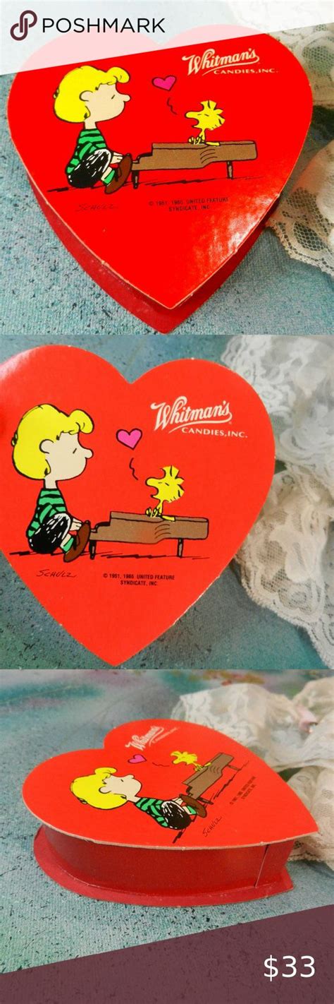 VTG Woodstock Valentine S Heart Box Red Whitman S Collectible