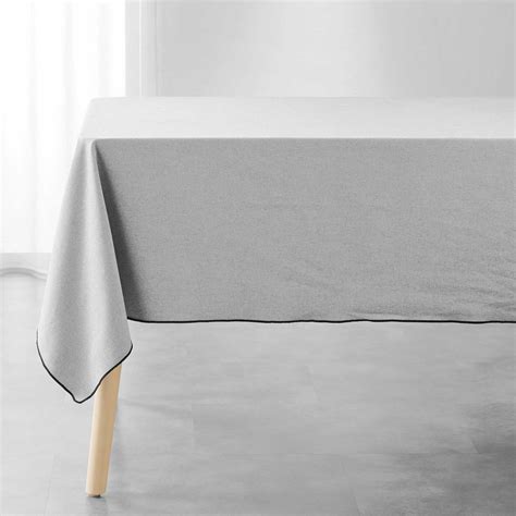 Nappe rectangulaire coton recyclé L240 cm Mistraline Gris chiné