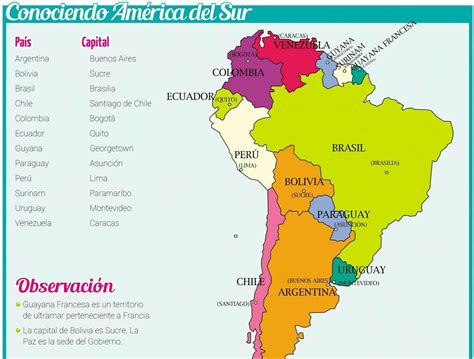 Dibuja Un Mapa De Am Rica Del Sur Y Marca Con Varios Colores Las