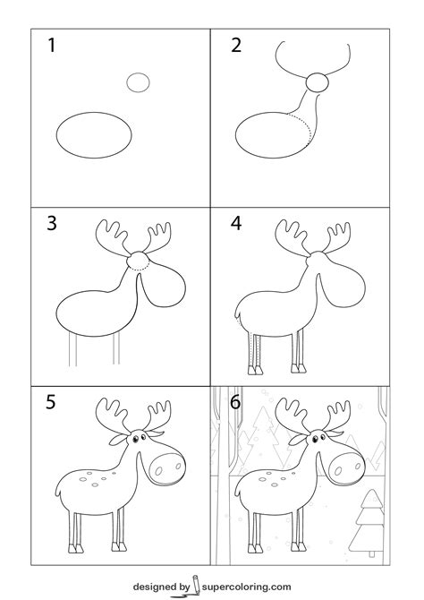 How To Draw A Cartoon Moose Free Printable Puzzle Games