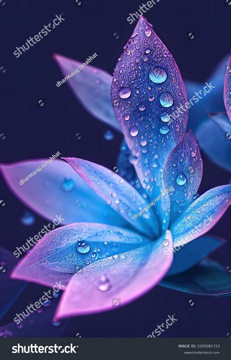 Colourful Flowers Water Droplet Macro Images Stock Photos