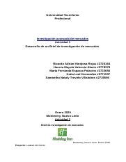 Actividad Investigacion A De Mercados Docx Universidad Tecmilenio