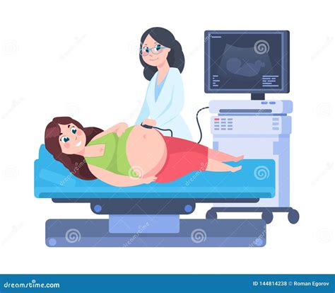 Pregnancy Ultrasound Icon, Outline Style Vector Illustration ...