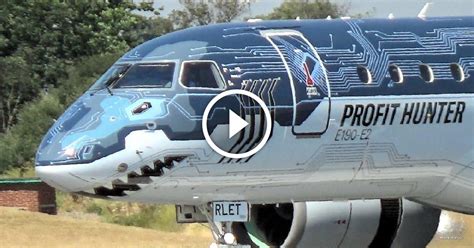 Embraer E190-E2 Tech Shark Spooky Engine Howl at Farnborough Airport