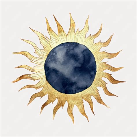 Artistic Sun Watercolor Design Premium Ai Generated Vector