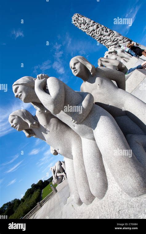 Le Sculture Monolite Vigeland Nel Parco Delle Sculture Di Frogner Park