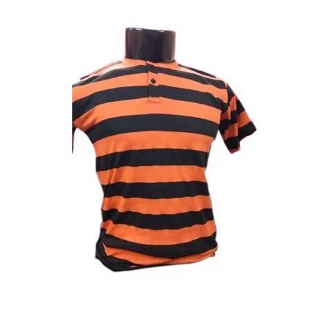 Polyester Half Sleeve Mens Striped Cotton T Shirt Size S Xxl At Rs