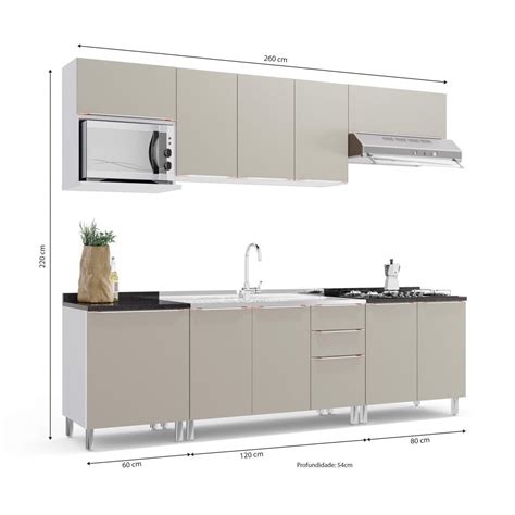 Cozinha Modulada Premium 7 Peças Kappes Kappesberg Premium Branco Linho