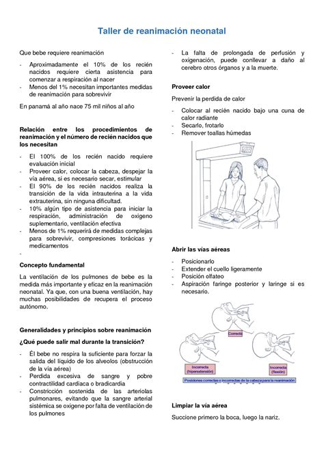 SOLUTION Reanimacion Neonatal Studypool