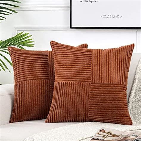 Vanncio Corduroy Textured Throw Pillow Cover Soft Twilled