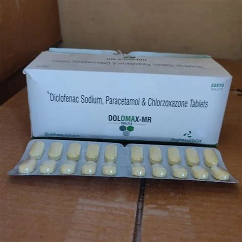 Dolomax MR Diclofenac Sodium Paracetamol Chlorzoxazone Tablet At 168