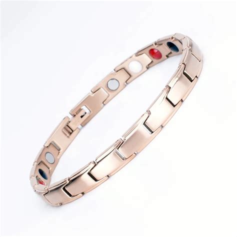 Rose Gold Magnetic Bracelet Men Stainless Steel Energy Germanium Magnet