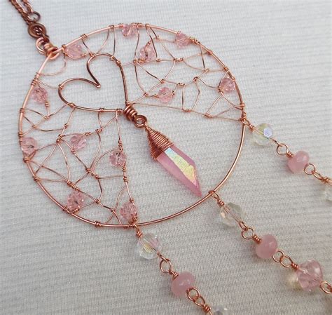 Dream Catcher Pink Dream Catcher Craft Dream Catchers Crystal Decor