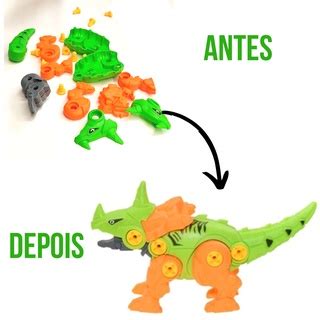 Boneco Dinossauro De Brinquedo Infantil Menino Menina Monta E Desmonta